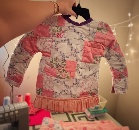 Personalized Kids Quilted Jacket – Handmade Cozy Patchwork Coat