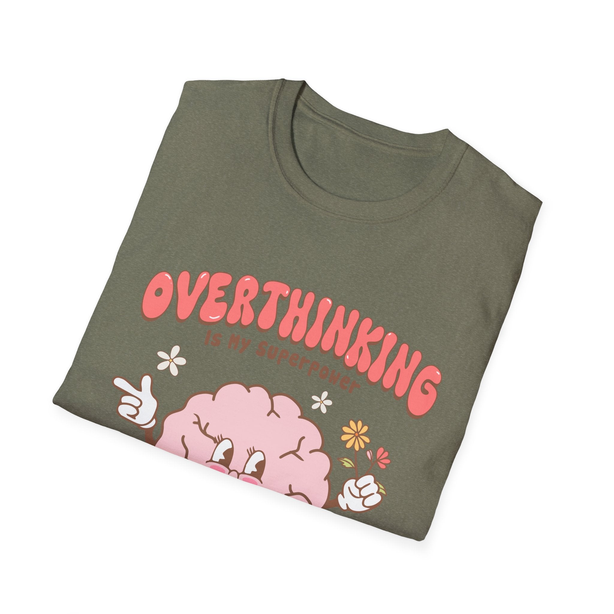 Overthinking is my superpower t shirt - Unisex Softstyle Tee for Mother Mom, Funny Graphic Tee, Gift for Her, Casual Top, Funny Quote Shirt