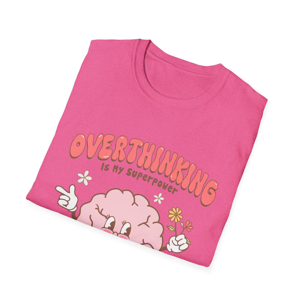 Overthinking is my superpower t shirt - Unisex Softstyle Tee for Mother Mom, Funny Graphic Tee, Gift for Her, Casual Top, Funny Quote Shirt