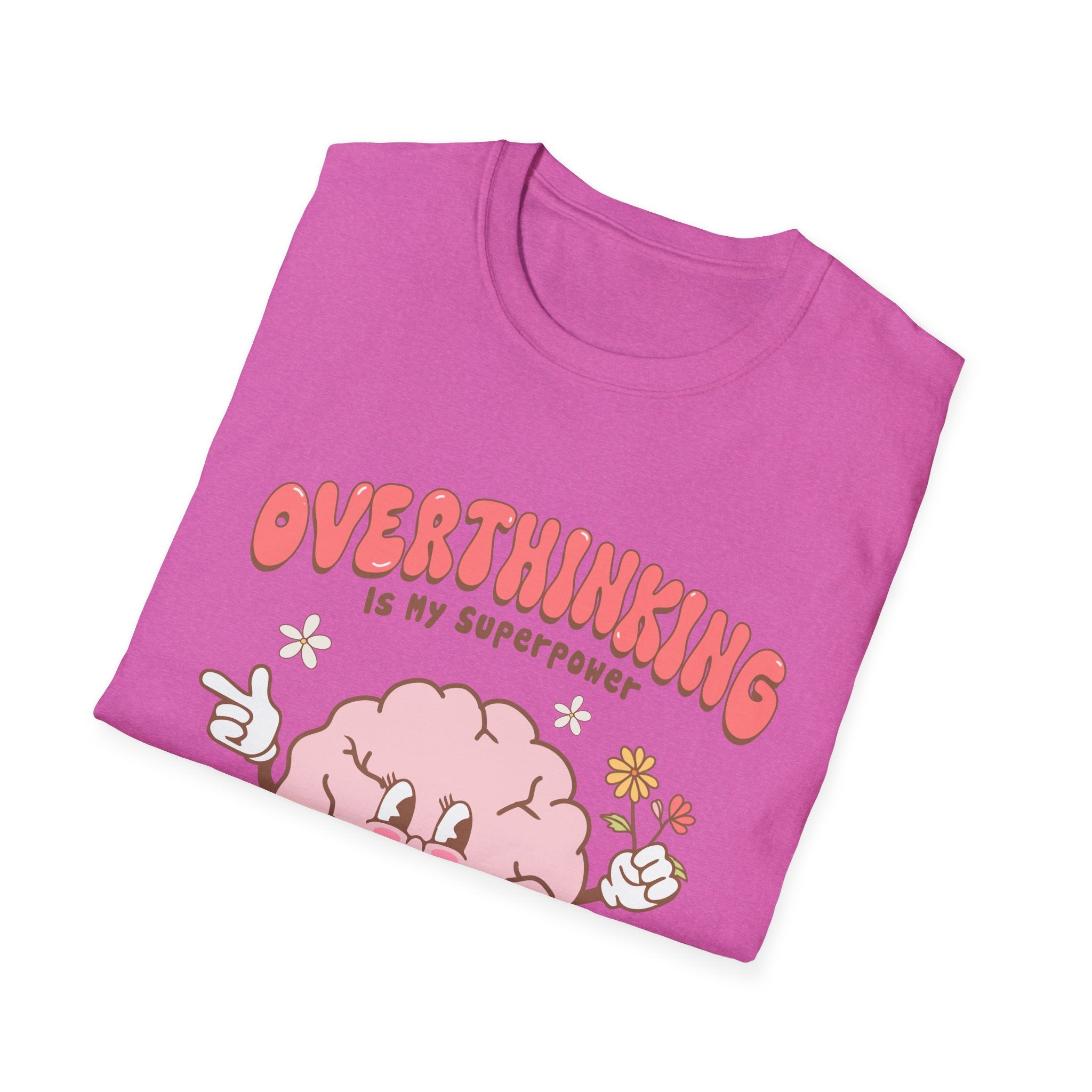Overthinking is my superpower t shirt - Unisex Softstyle Tee for Mother Mom, Funny Graphic Tee, Gift for Her, Casual Top, Funny Quote Shirt