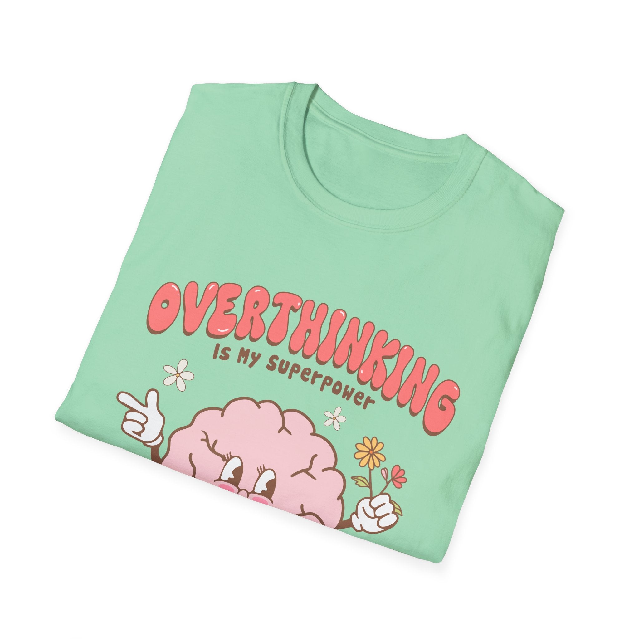 Overthinking is my superpower t shirt - Unisex Softstyle Tee for Mother Mom, Funny Graphic Tee, Gift for Her, Casual Top, Funny Quote Shirt