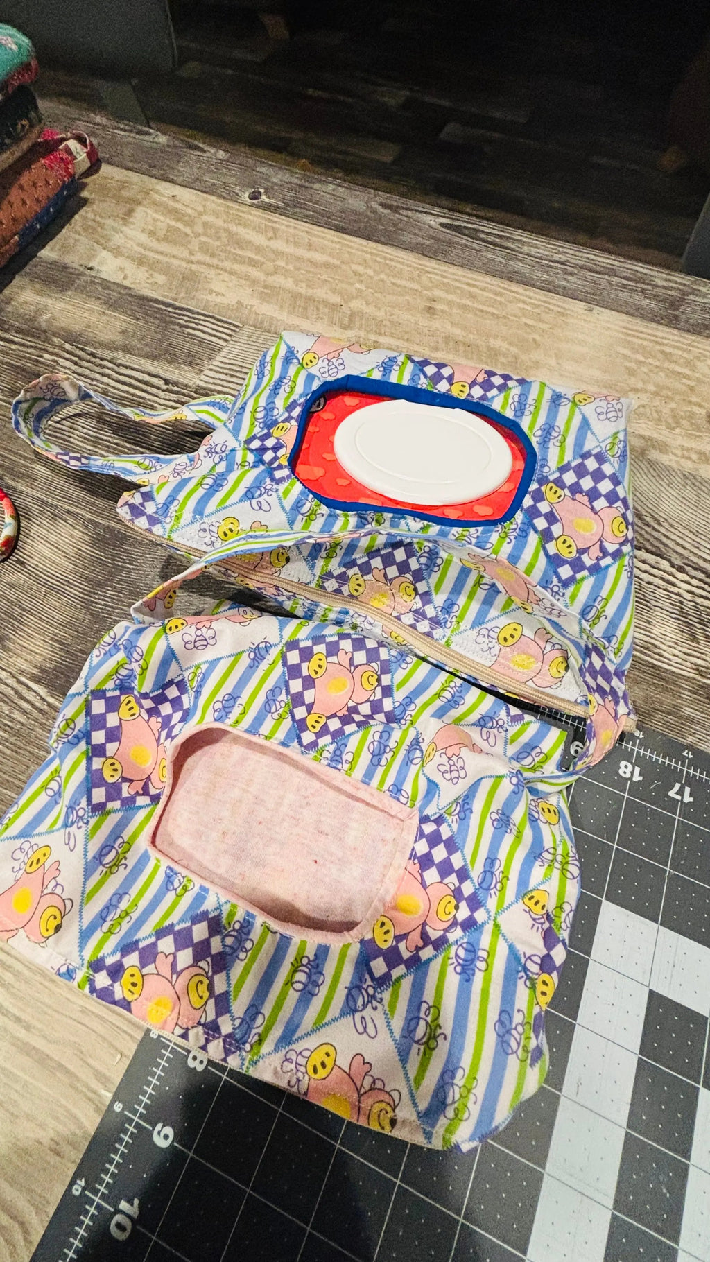 Handmade Baby Wipe & Diaper Clutch | Front Access Wipes Case | Fits 2 Diapers | Travel Changing Bag with Handle | Baby Shower Gift