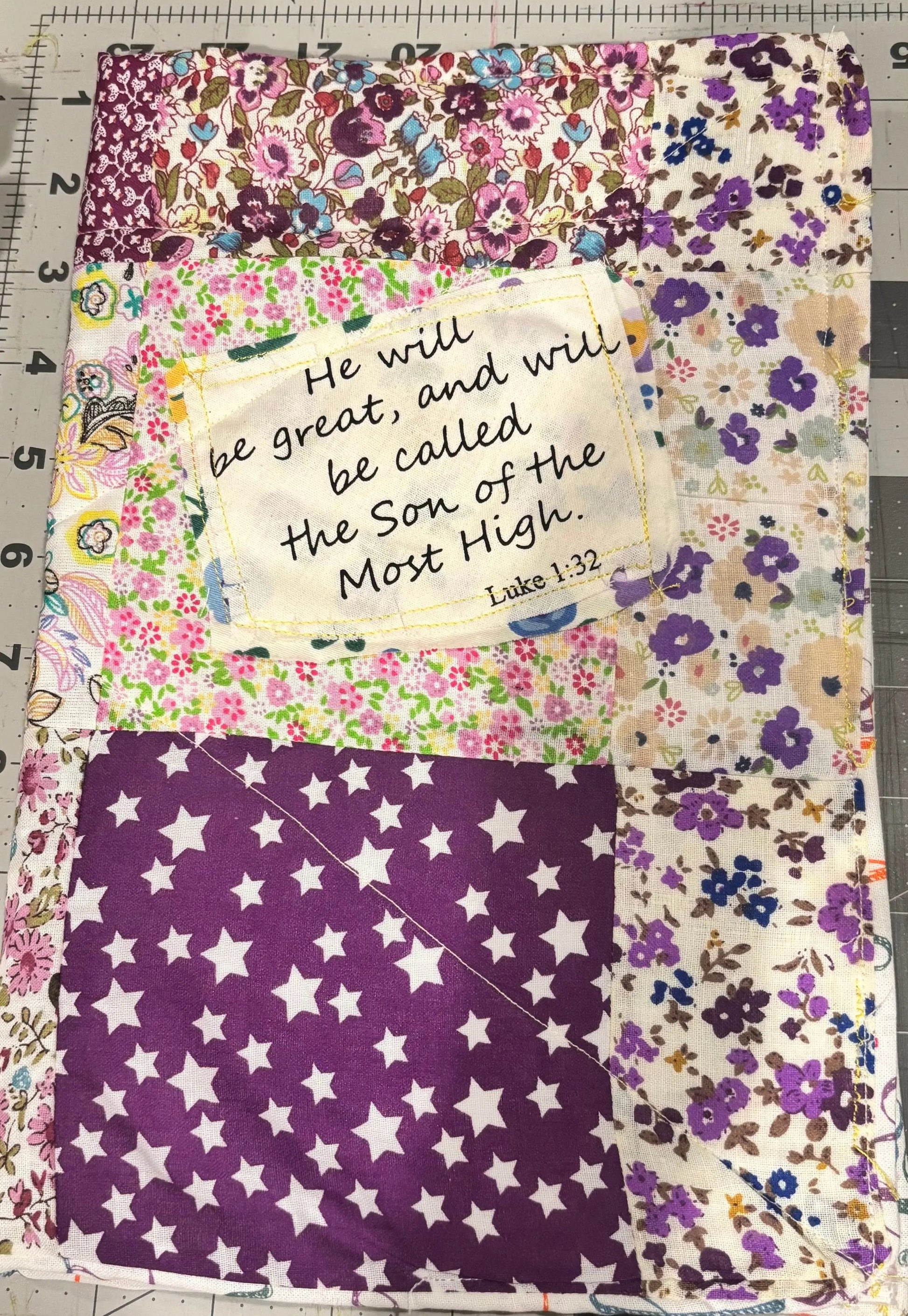 handmade floral purple theme bible cover quilted