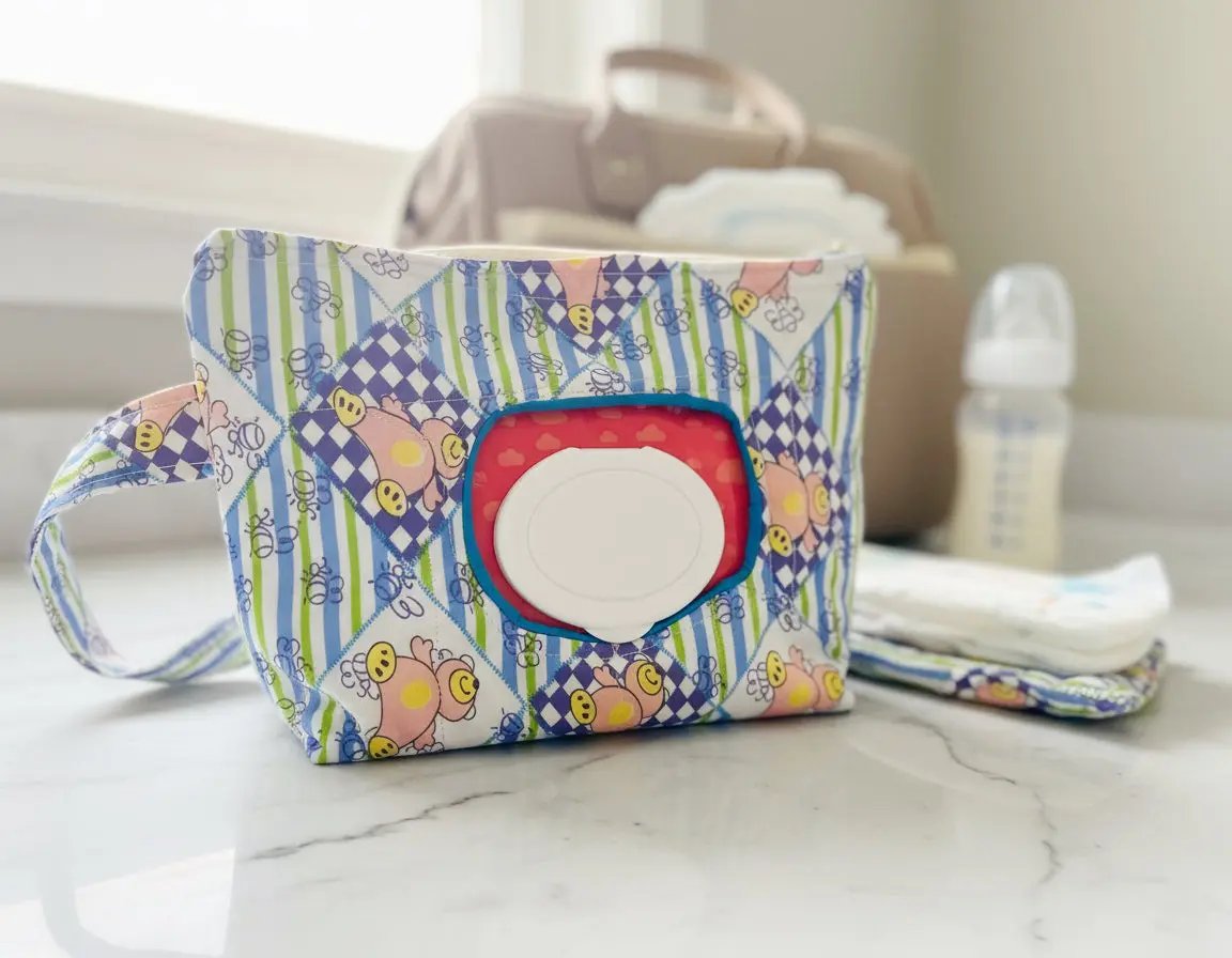 colorful baby bag for diapers and wipes on the go, diaper and wipes easy access.