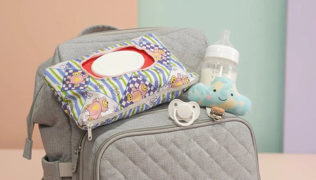 baby wipes, and diaper pouch with zipper access, washable and durable with strap for moms on the go or running errands to keep from carrying large diaper bag